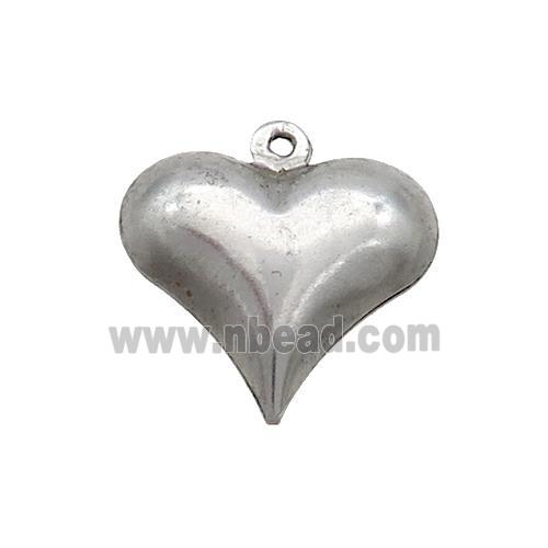 Raw Stainless Steel Heart Pendant