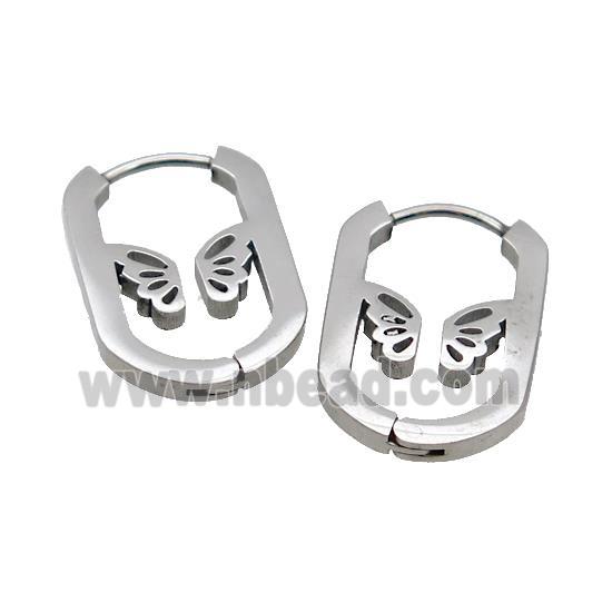 Raw Stainless Steel Latchback Earrings