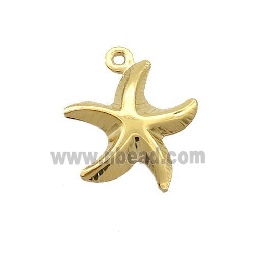 Stainless Steel Starfish Pendant Gold Plated
