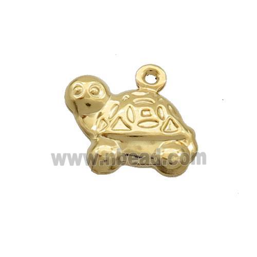 Stainless Steel Tortoise Pendant Gold Plated