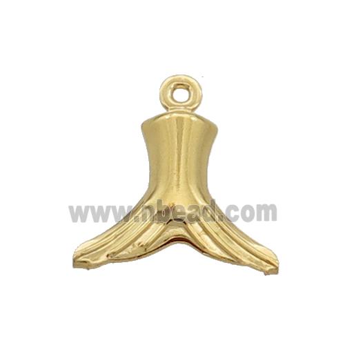 Stainless Steel SharkTail Pendant Gold Plated