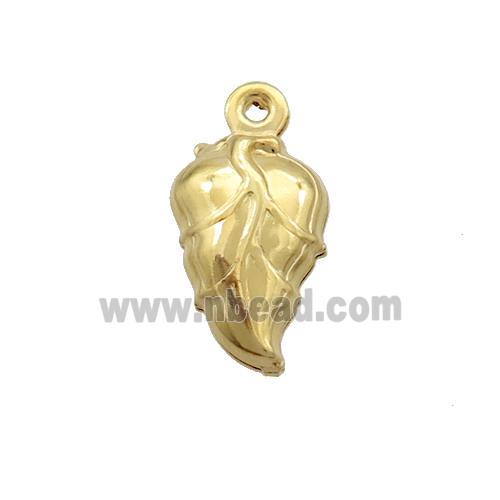 Stainless Steel Leaf Pendant Gold Plated