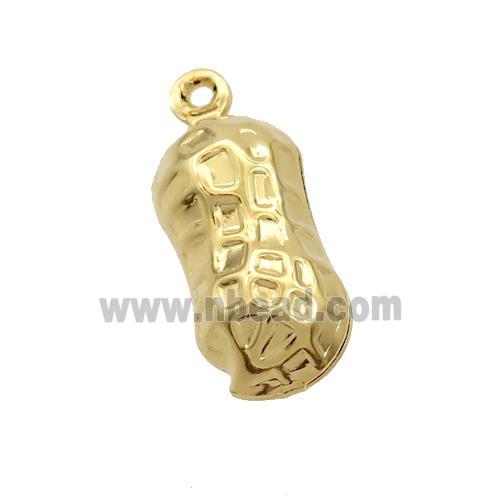 Stainless Steel Peanut Pendant Gold Plated