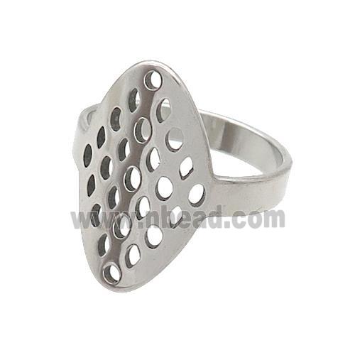 Stainless Steel ring, platinum plated