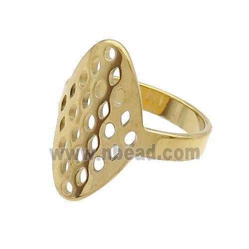 Stainless Steel Rings Gold Plated Mesh