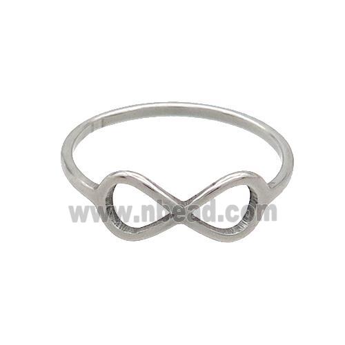 Raw Stainless Steel Rings Infinity Sign