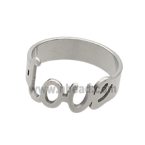 Raw Stainless Steel Rings LOVE