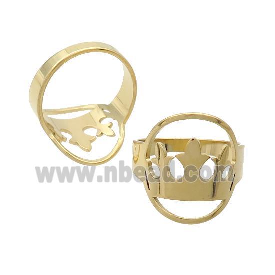 Stainless Steel Rings Crown Gold Plated