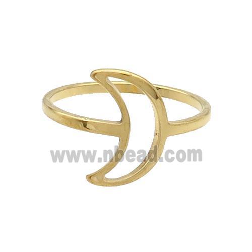 Stainless Steel Rings Moon Gold Plated