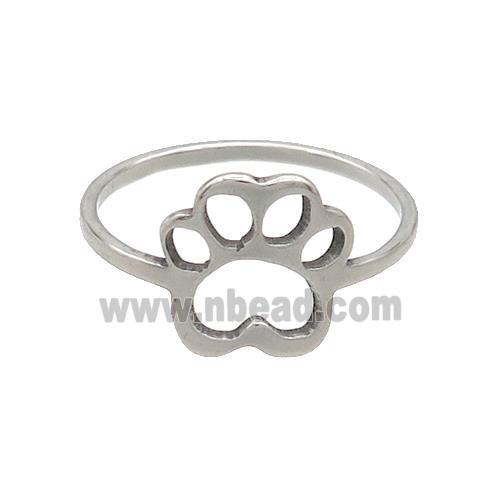 Raw Stainless Steel Rings Paw