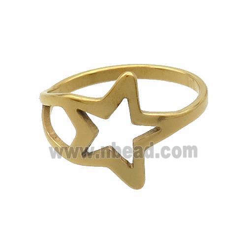 Stainless Steel Star Rings Gold Plated