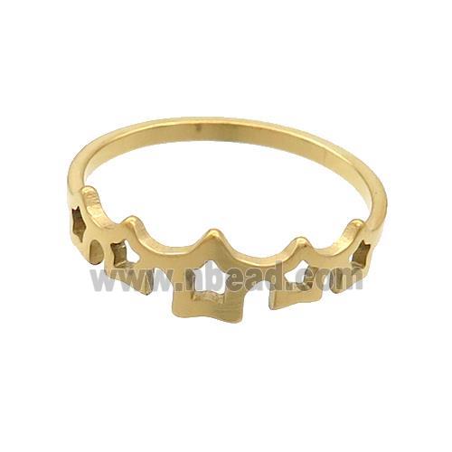 Stainless Steel Star Rings Gold Plated