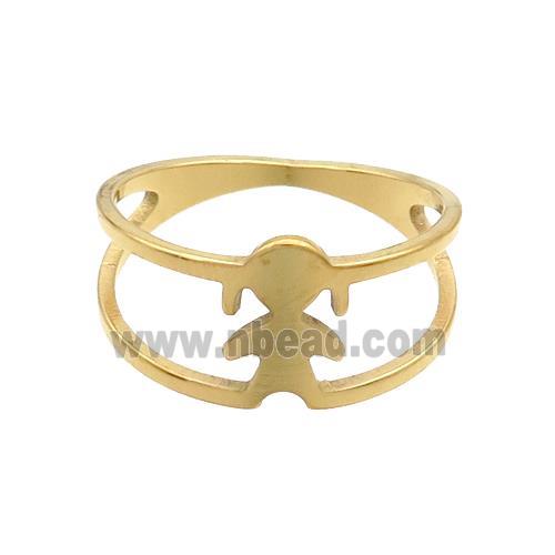 Stainless Steel Rings Girls Kids Gold Plated