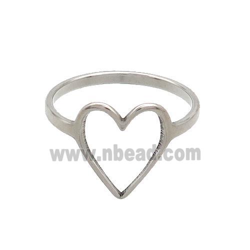 Raw Stainless Steel Heart Rings
