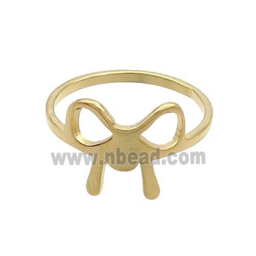 Stainless Steel Bowknot Rings Gold Plated