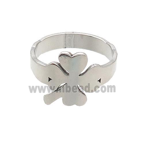 Raw Stainless Steel Clover Rings