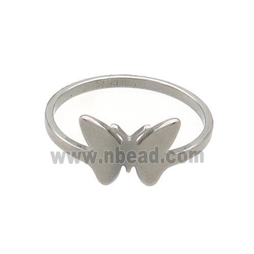 Raw Stainless Steel Butterfly Rings