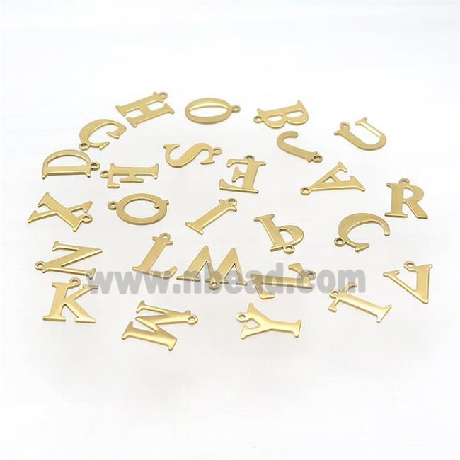 Stainless Steel Letter Pendant Mixed Alphabet Gold Plated