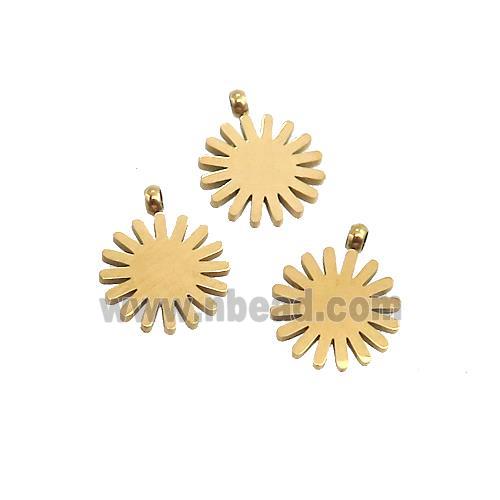 Stainless Steel Sun Pendant Gold Plated