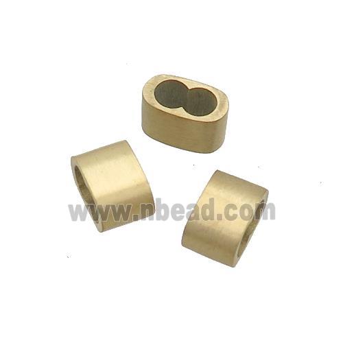 Stainless Steel Spacer Beads Gold Plated 2holes