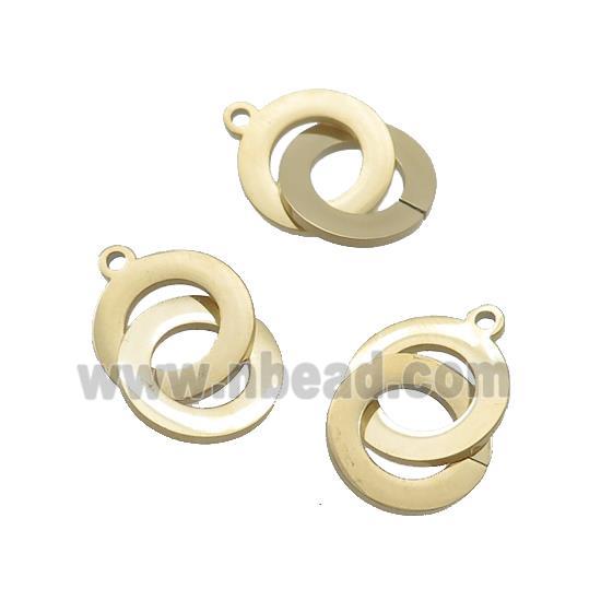 Stainless Steel Circle Ring PendantGold Plated