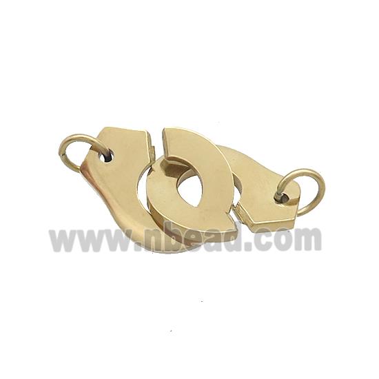 Stainless Steel Cuff Pendant Gold Plated