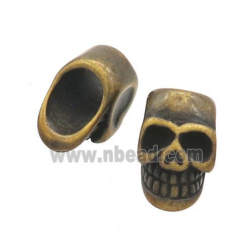Stainless Steel Skull Beads Large Hole Antique Bronze