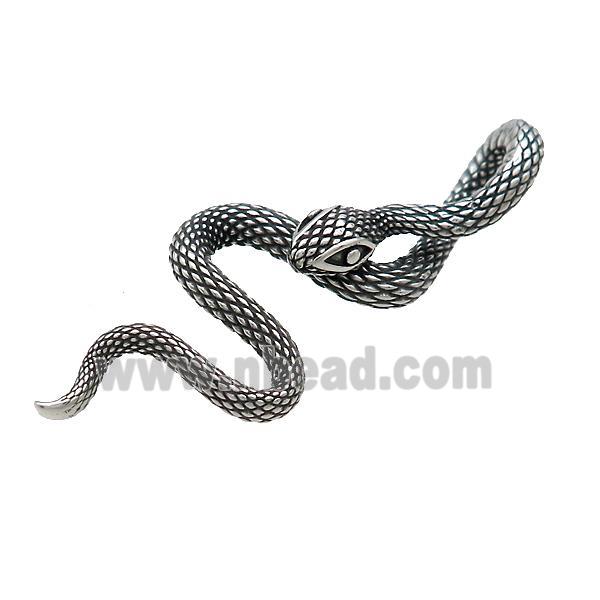 Stainless Steel Snake Charms Pendant Antique Silver