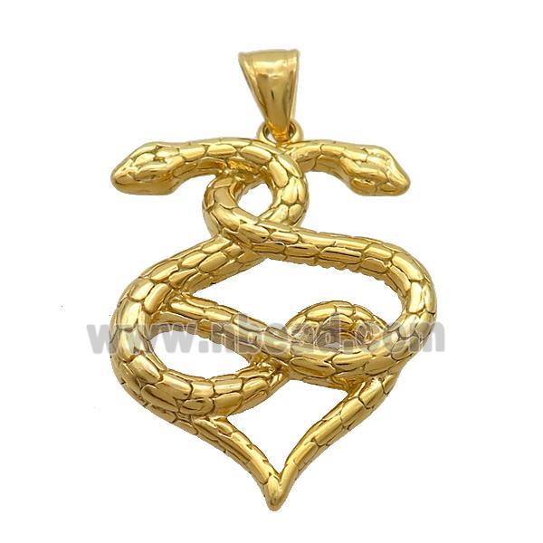 Stainless Steel Snake Charms Pendant Double Gold Plated