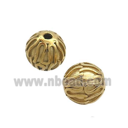 Stainless Steel Round Beads Gold Plated