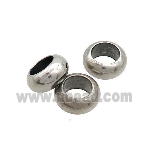 Raw Stainless Steel Rondelle Beads Large Hole