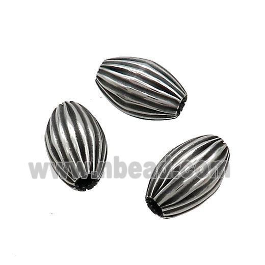 Stainless Steel Rice Beads Large Hole Antieque Silver