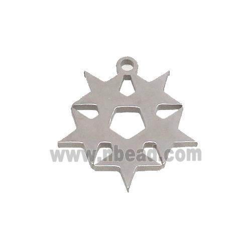 Raw Stainless Steel Star Link Pendant