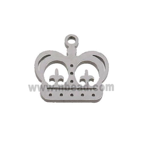 Raw Stainless Steel Crown Charms Pendant