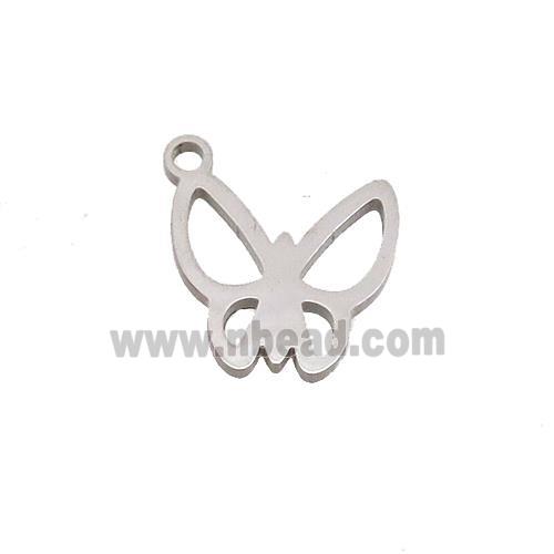 Raw Stainless Steel Butterfly Pendant