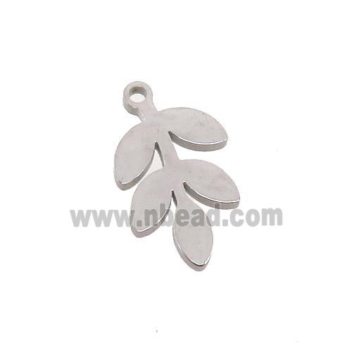 Raw Stainless Steel Leaf Charms Pendant