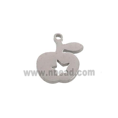 Raw Stainless Steel Apple Charms Pendant