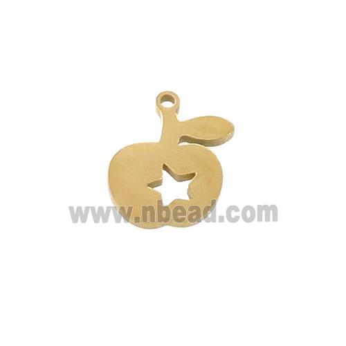 Stainless Steel Apple Charms Pendant Gold Plated