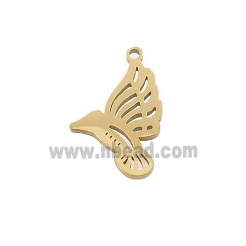 Stainless Steel Birds Charm Pendant Gold Plated