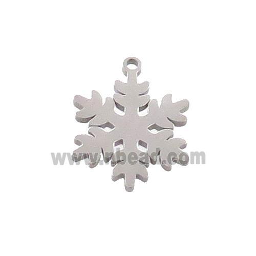 Raw Stainless Steel Snowflake Charms Pendant