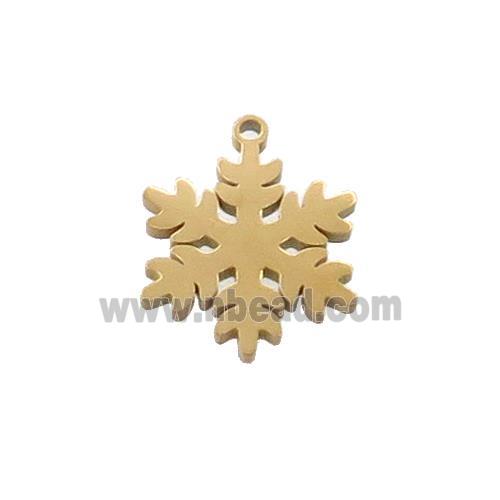 Stainless Steel Snowflake Charms Pendant Gold Plated