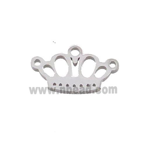 Raw Stainless Steel Crown Charms Pendant 2loops