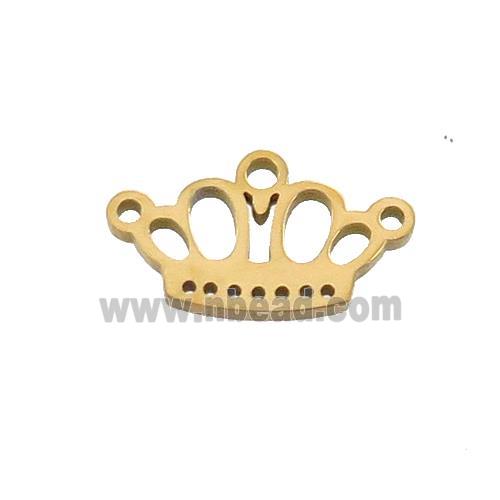 Stainless Steel Crown Charms Pendant 2loops Gold Plated