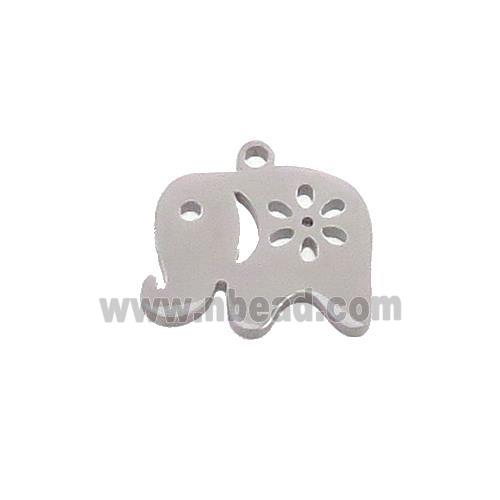 Raw Stainless Steel Elephant Charms Pendant