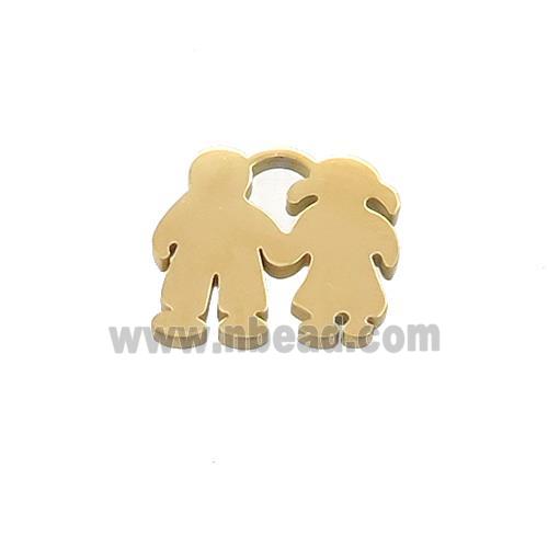 Stainless Steel Couple Pendant Gold Plated