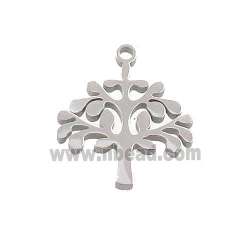 Raw Stainless Steel Tree Charms Pendant