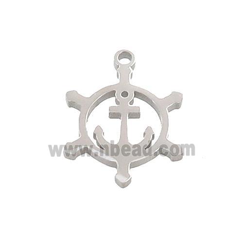 Raw Stainless Steel Anchor Charms Pendant