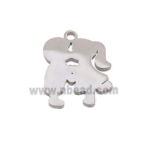Raw Stainless Steel Couple Charms Pendant