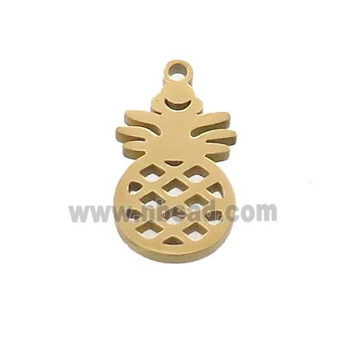 Stainless Steel Pineapple Charms Pendant Gold Plated