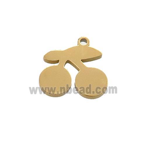 Stainless Steel Cherry Charms Pendant Gold Plated